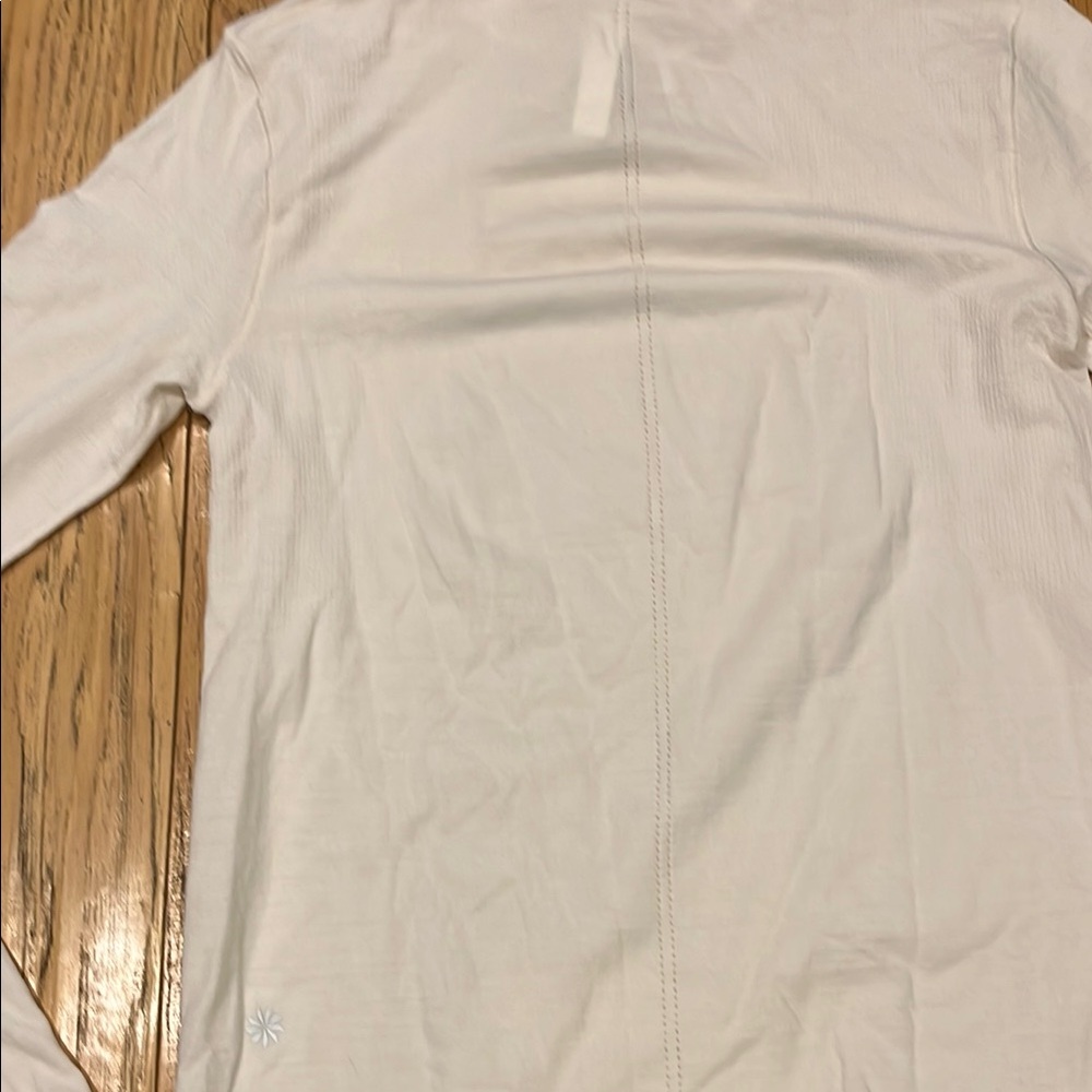 Athleta White Fitted Long Sleeve Tee - Picture 8 of 9
